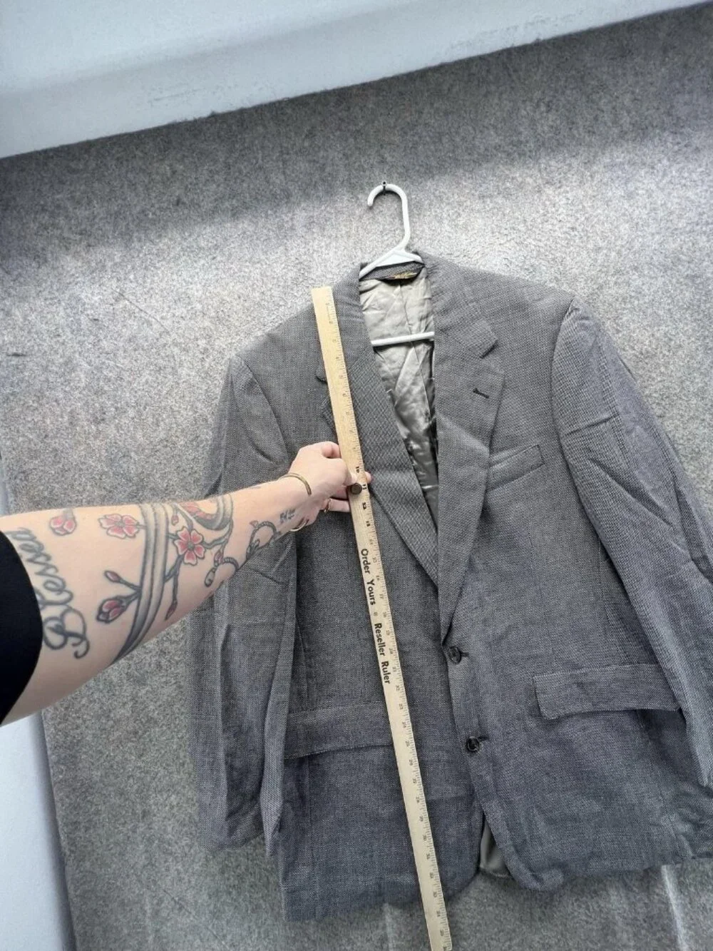 Brooks Brothers Blazer Mens 42 Gray Wool Check Sport Coat Jacket 2 Button USA